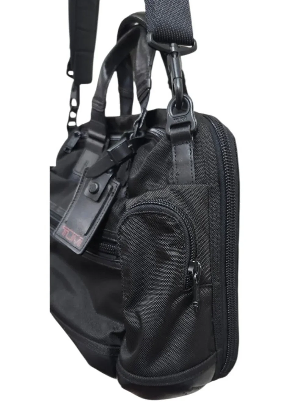 TUMI Black Ballistic Nylon Business Briefcase Laptop Bag Shoulder Strap